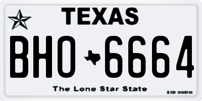 TX license plate BHO6664