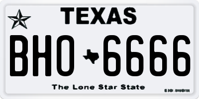 TX license plate BHO6666