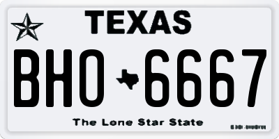 TX license plate BHO6667