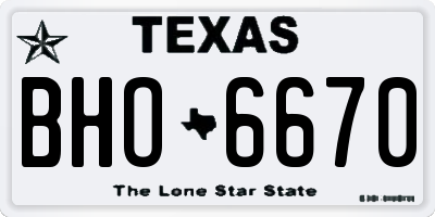 TX license plate BHO6670