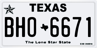 TX license plate BHO6671