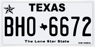 TX license plate BHO6672