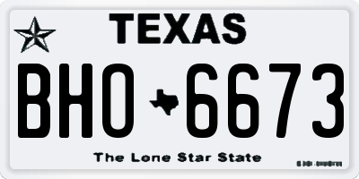 TX license plate BHO6673