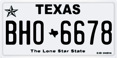 TX license plate BHO6678