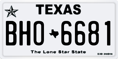 TX license plate BHO6681
