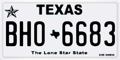 TX license plate BHO6683