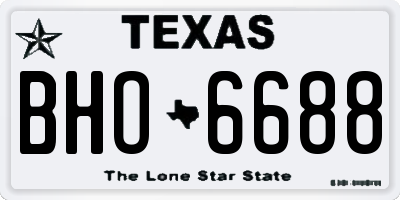 TX license plate BHO6688