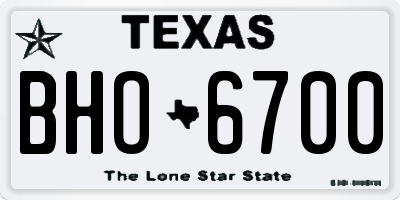 TX license plate BHO6700