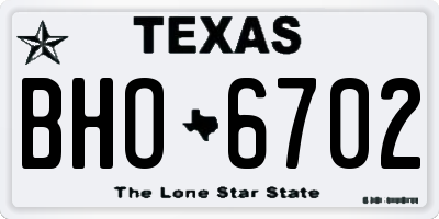 TX license plate BHO6702