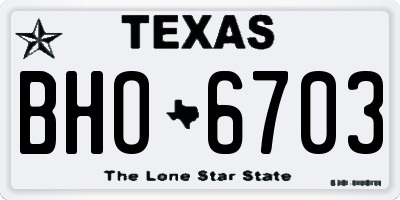 TX license plate BHO6703