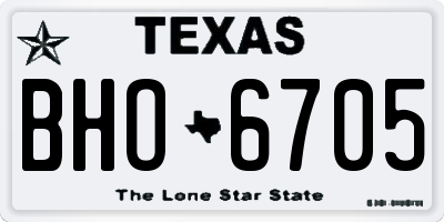 TX license plate BHO6705