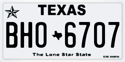 TX license plate BHO6707