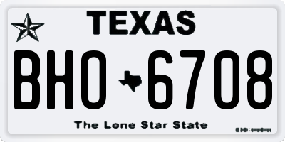 TX license plate BHO6708