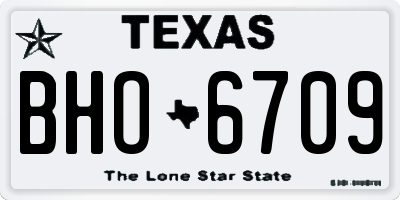 TX license plate BHO6709