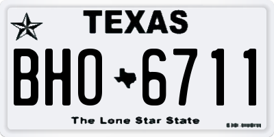 TX license plate BHO6711