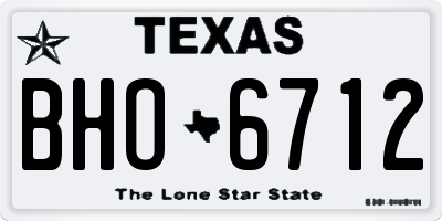 TX license plate BHO6712