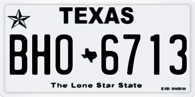 TX license plate BHO6713