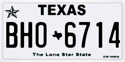 TX license plate BHO6714