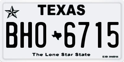 TX license plate BHO6715