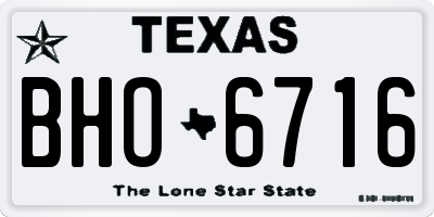 TX license plate BHO6716