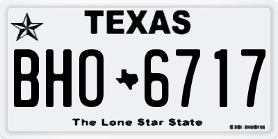 TX license plate BHO6717