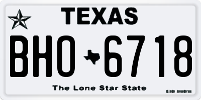 TX license plate BHO6718