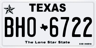 TX license plate BHO6722