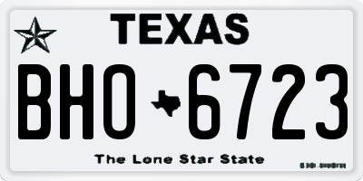 TX license plate BHO6723