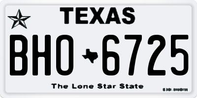 TX license plate BHO6725