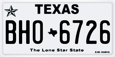 TX license plate BHO6726