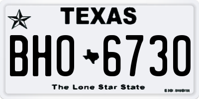 TX license plate BHO6730