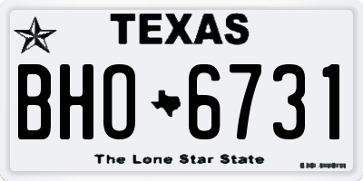 TX license plate BHO6731
