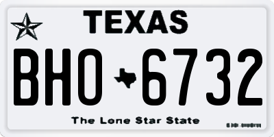 TX license plate BHO6732