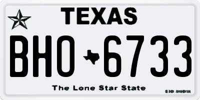 TX license plate BHO6733