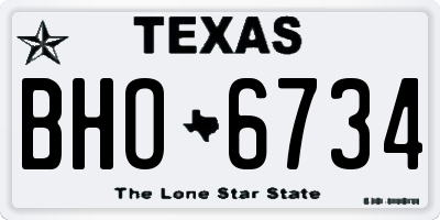 TX license plate BHO6734