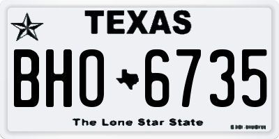 TX license plate BHO6735