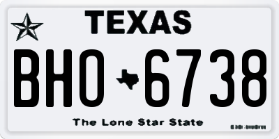 TX license plate BHO6738