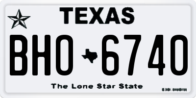 TX license plate BHO6740
