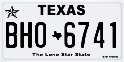 TX license plate BHO6741