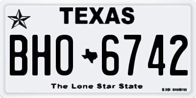 TX license plate BHO6742