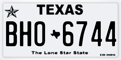 TX license plate BHO6744