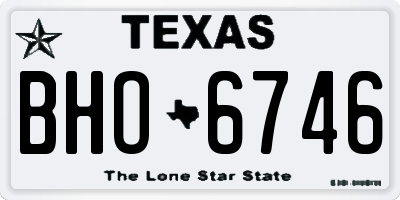 TX license plate BHO6746