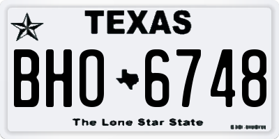 TX license plate BHO6748