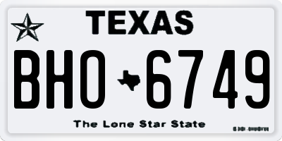 TX license plate BHO6749