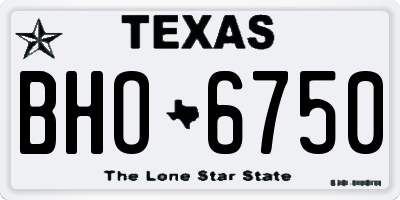 TX license plate BHO6750