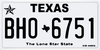 TX license plate BHO6751