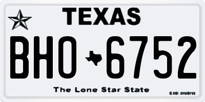 TX license plate BHO6752