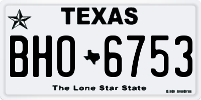 TX license plate BHO6753