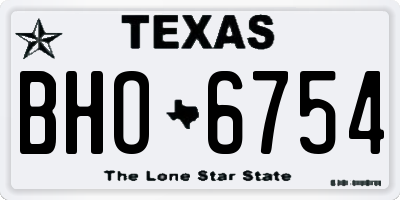 TX license plate BHO6754