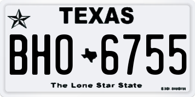 TX license plate BHO6755